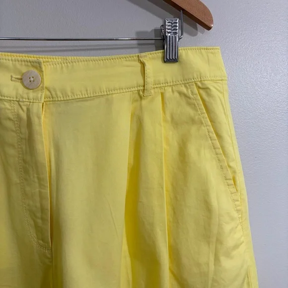 Loft Poplin Wide Leg Pants in Lemon Yellow - Picture 5 of 12